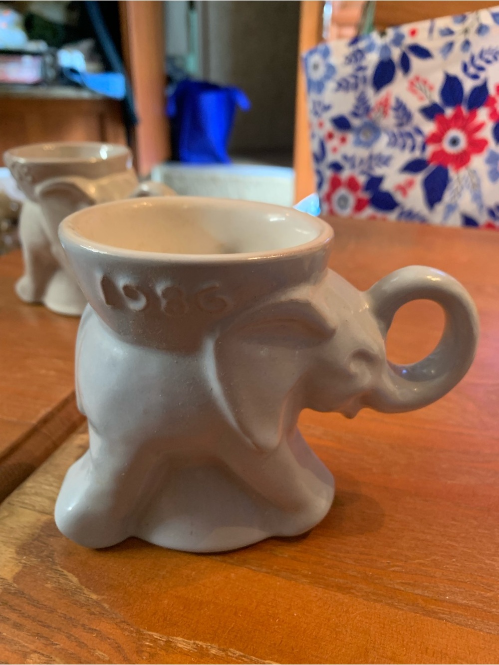 Vintage 1986 Frankhoma Pottery Elephant GOP Political Mug